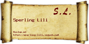 Sperling Lili névjegykártya